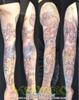 Outlined full sleeve with peonies